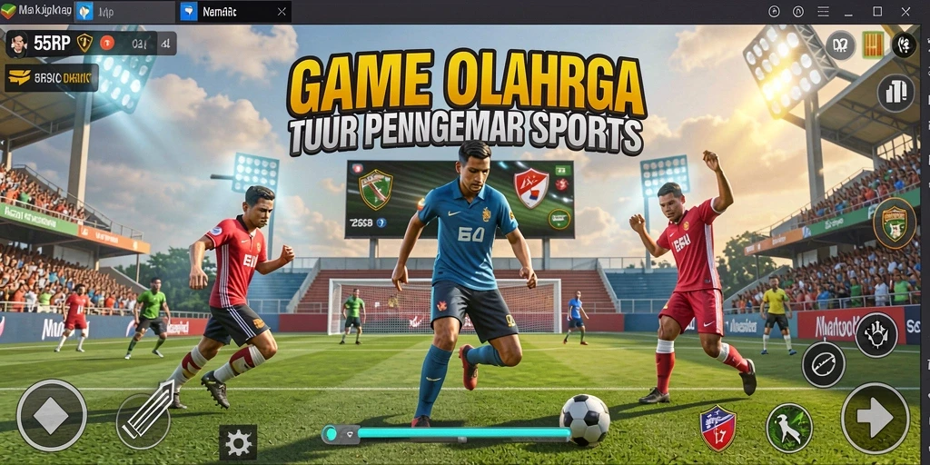 Screenshot gameplay 55RP menampilkan aksi seru dalam pertandingan olahraga.