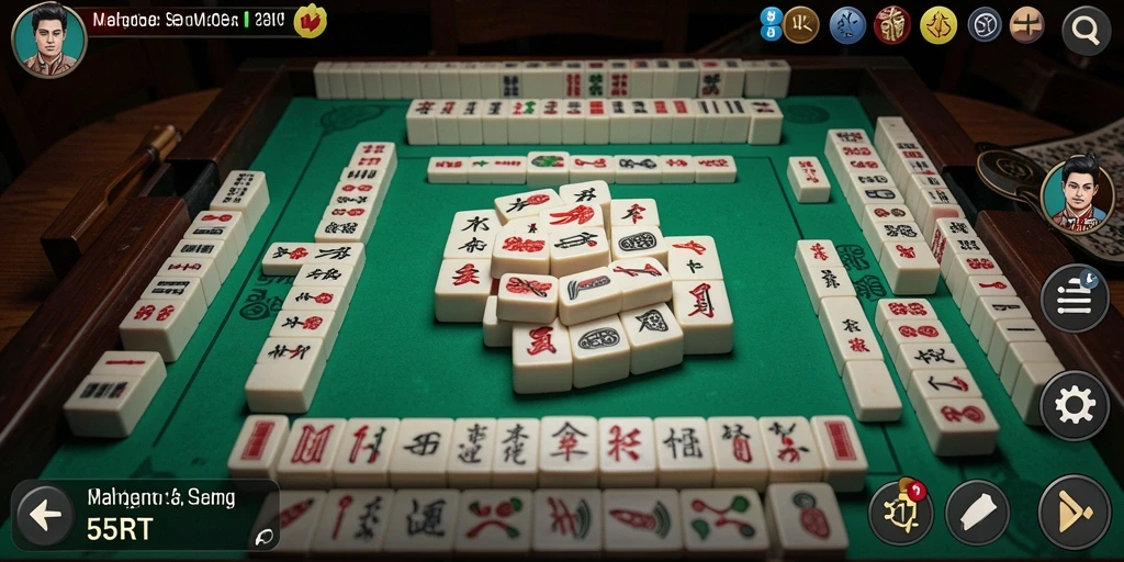 Tampilan gameplay Mahjong yang menarik dan interaktif di 55RT.