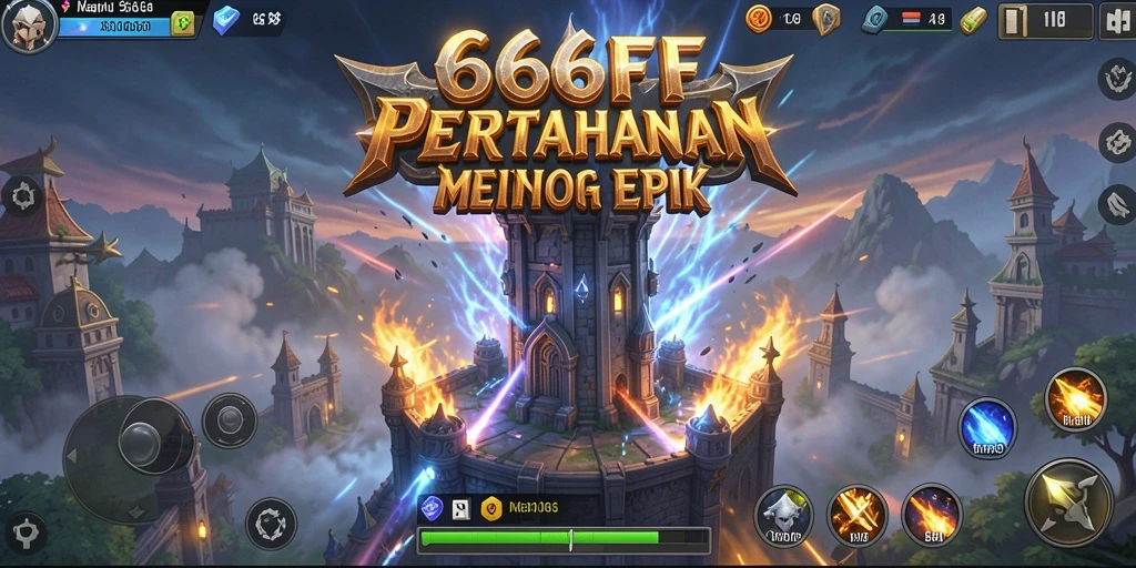 Screenshot dari gameplay <strong>666FF</strong> menampilkan strategi pertahanan menara yang menarik.