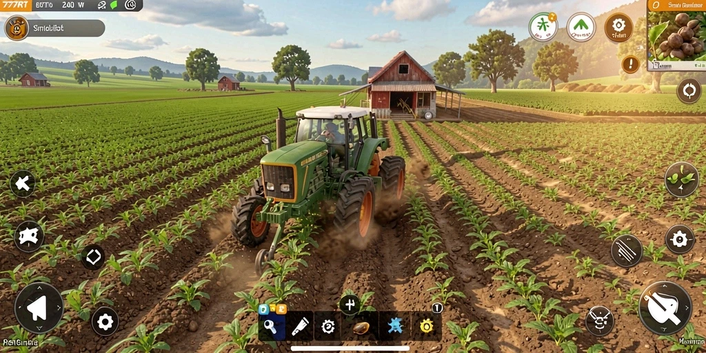 Screenshot menampilkan gameplay bertani yang seru di 777RT.