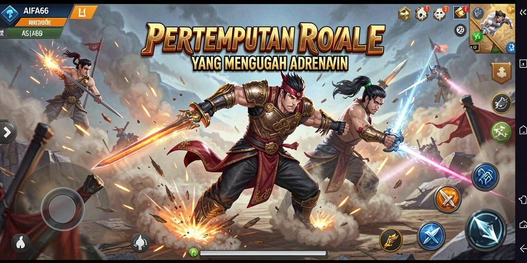 Gambar tangkapan layar AIFA66 menampilkan aksi intens di arena Battle Royale.