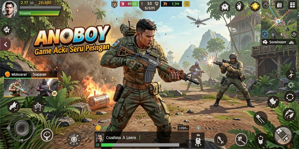 Tangkapan layar ANOBOY menampilkan aksi pertarungan yang mendebarkan.