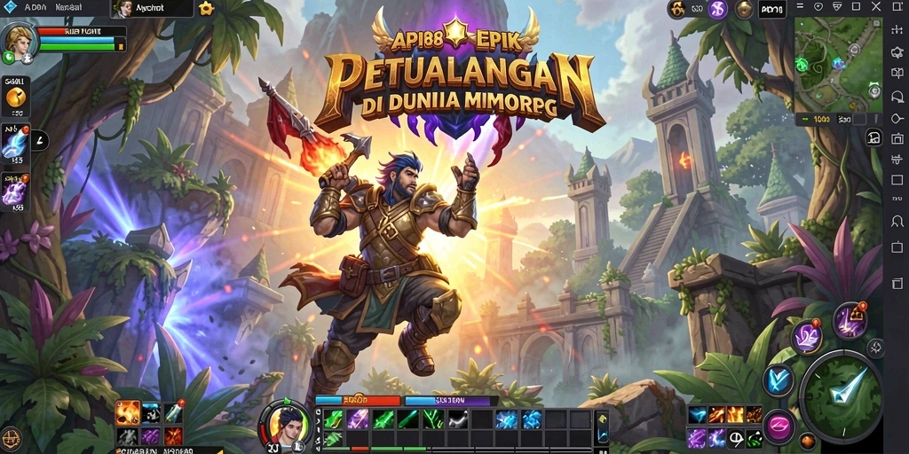 Tangkapan layar utama API88 menampilkan aksi pertempuran yang seru dalam MMORPG.
