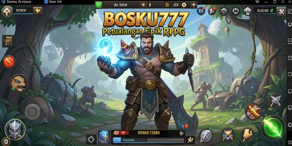 Tampilan gameplay seru BOSKU777 dengan aksi RPG yang mendebarkan.
