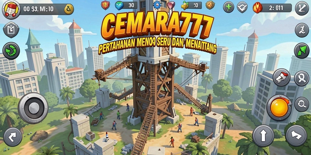 Screenshot gameplay CEMARA777 dengan tampilan menara yang strategis.