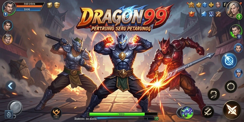 Tampilan seru dari gameplay pertarungan di DRAGON99