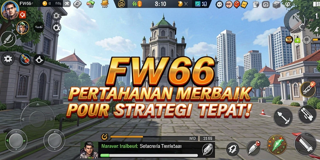 Tangkapan layar utama FW66 menampilkan aksi seru dalam gameplay Tower Defense.