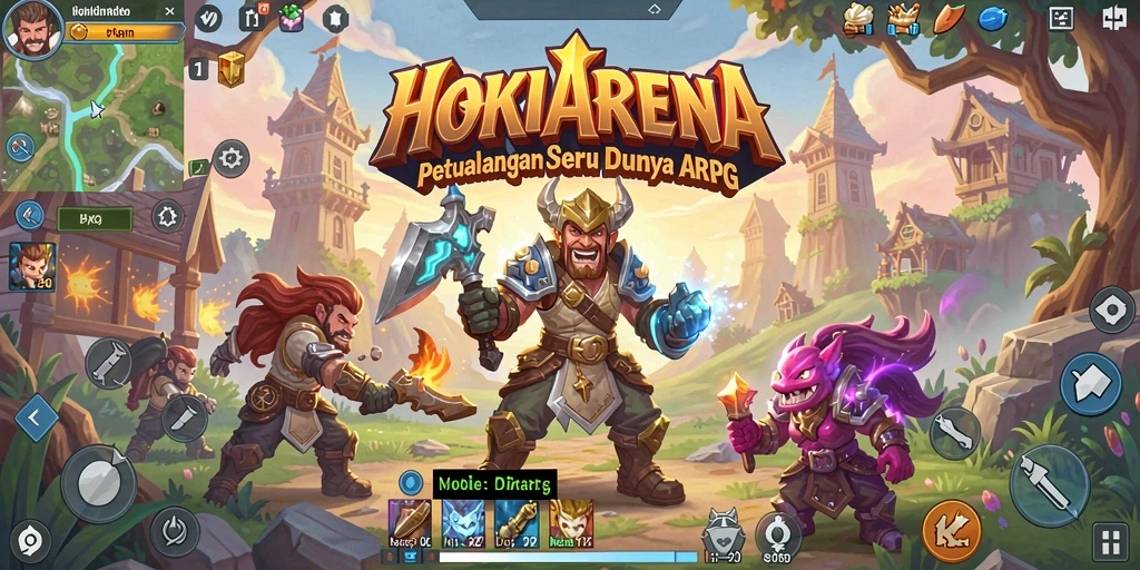 Tampilan gameplay seru dan menegangkan dalam HOKIARENA.