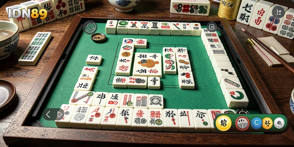 Tampilan gameplay menarik dari IDN89, penuh tantangan Mahjong.