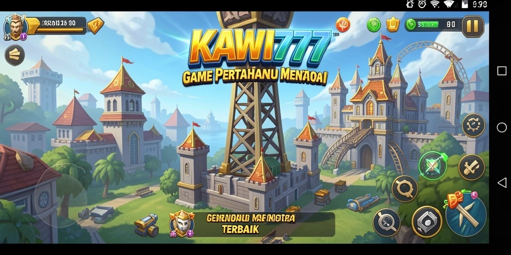 Tampilan gameplay KAWI777 yang memukau dalam Tower Defense.