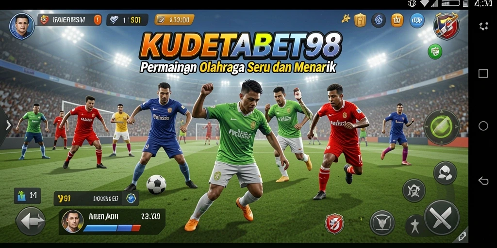 Tampilan gameplay seru di KUDETABET98 dengan aksi olahraga mendebarkan.