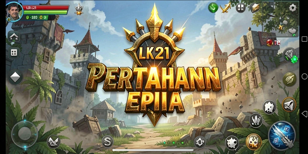 Screenshot menunjukkan aksi mendebarkan dalam game Tower Defense.