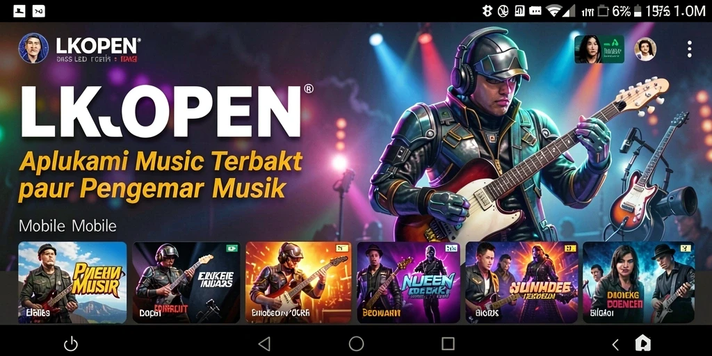 Tampilan gameplay LKOPEN yang interaktif dengan berbagai fitur musik.