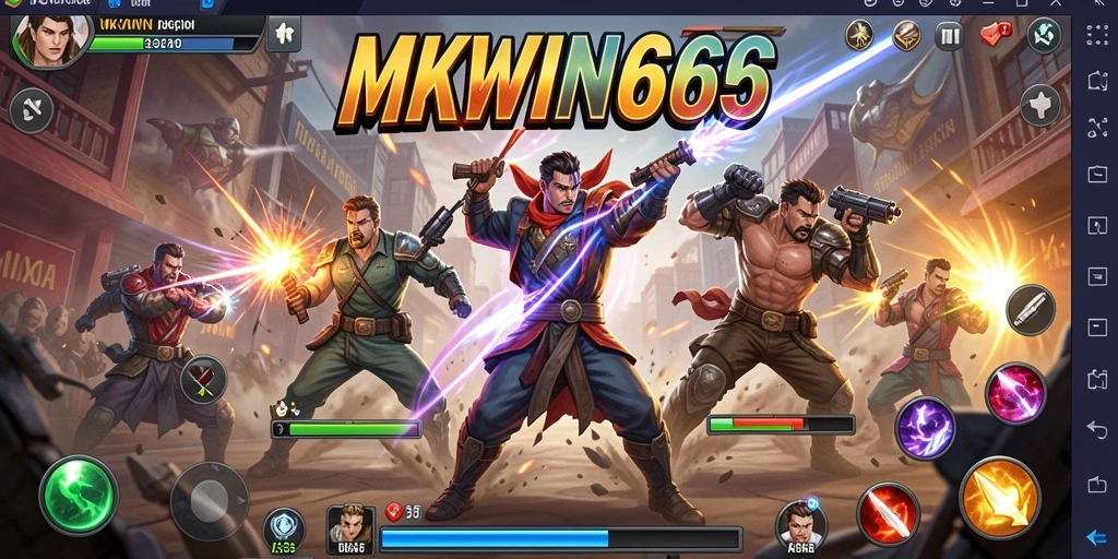 Screenshot gameplay MKWIN666 yang menunjukkan pertarungan spektakuler.