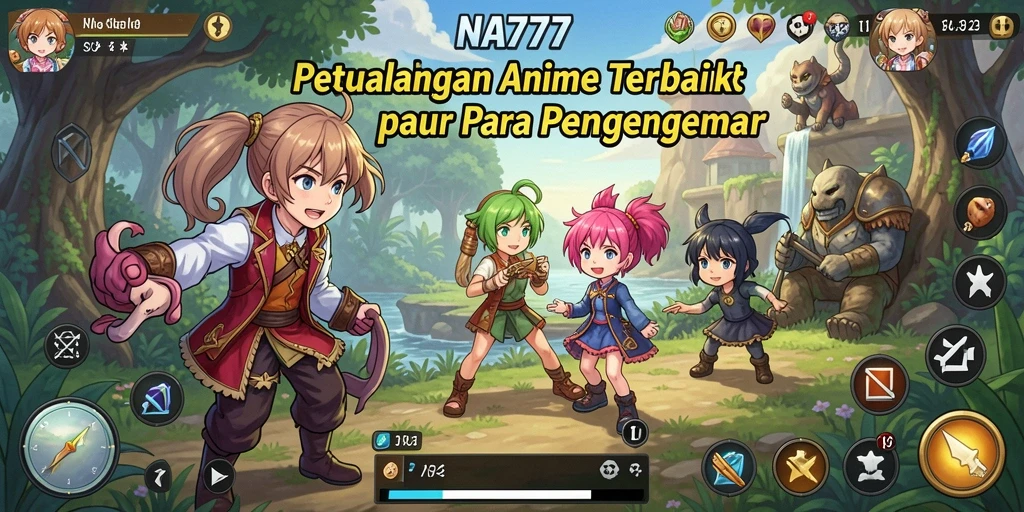 Tangkapan layar menunjukkan pertarungan epik dalam NA777 dengan karakter Anime.