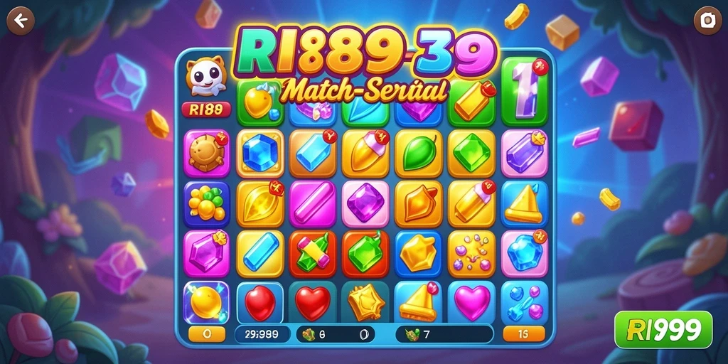 Screenshot permainan RI889 dengan gameplay Match-3 yang mengasyikkan.