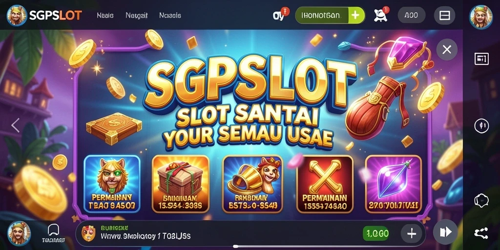 Screenshot menunjukkan gameplay menarik SGPSLOT dengan efek visual yang ceria.