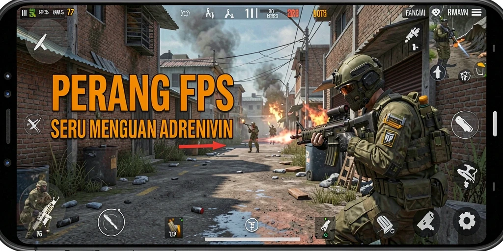 Tampilan gameplay T6 dengan pertempuran seru di arena FPS.