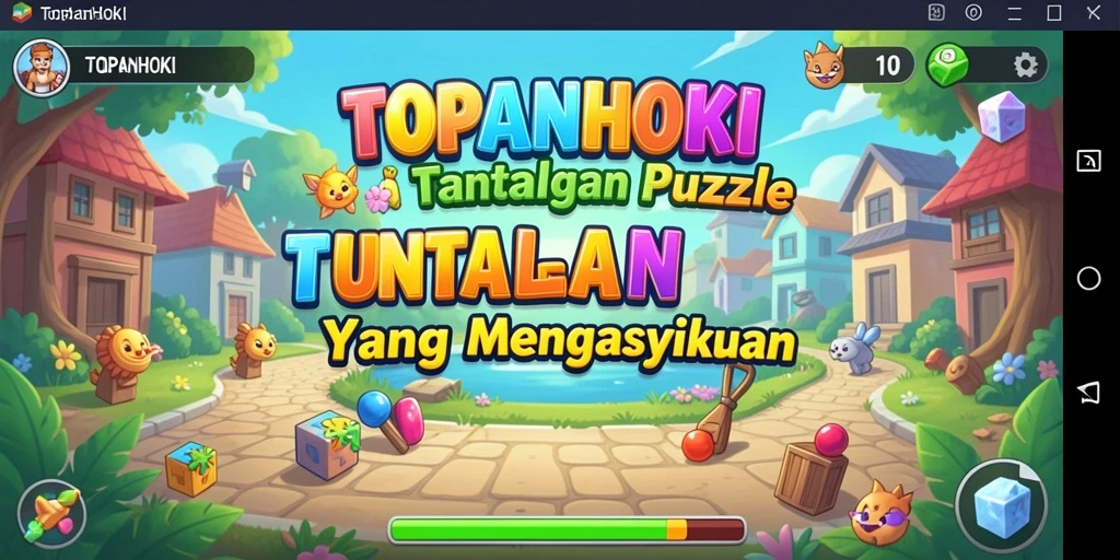 Screenshot TOPANHOKI menampilkan gameplay seru dengan tantangan puzzle menarik.