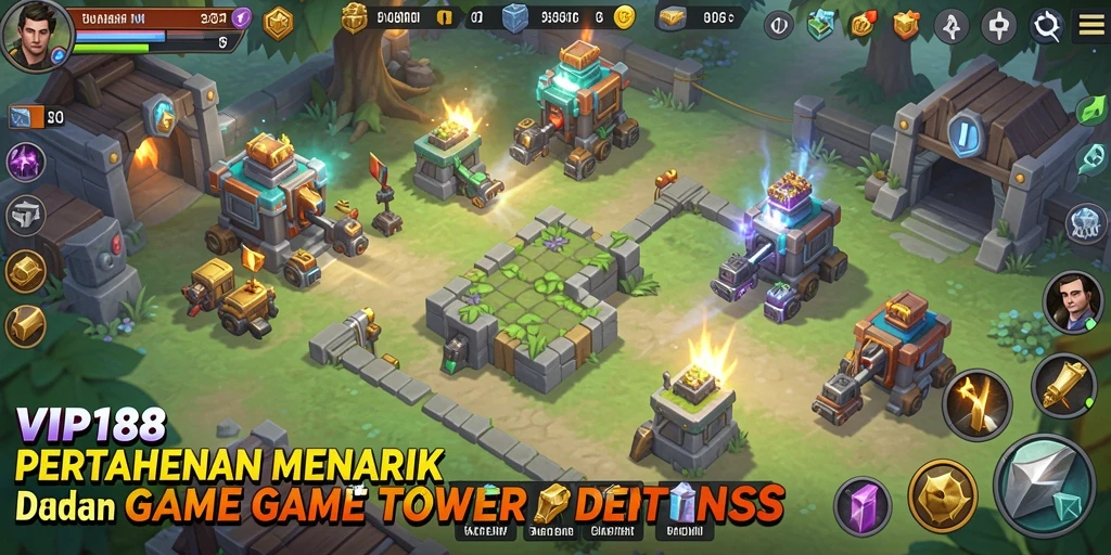 Tampilan gameplay intens di VIP188 saat bertahan dari serangan musuh.