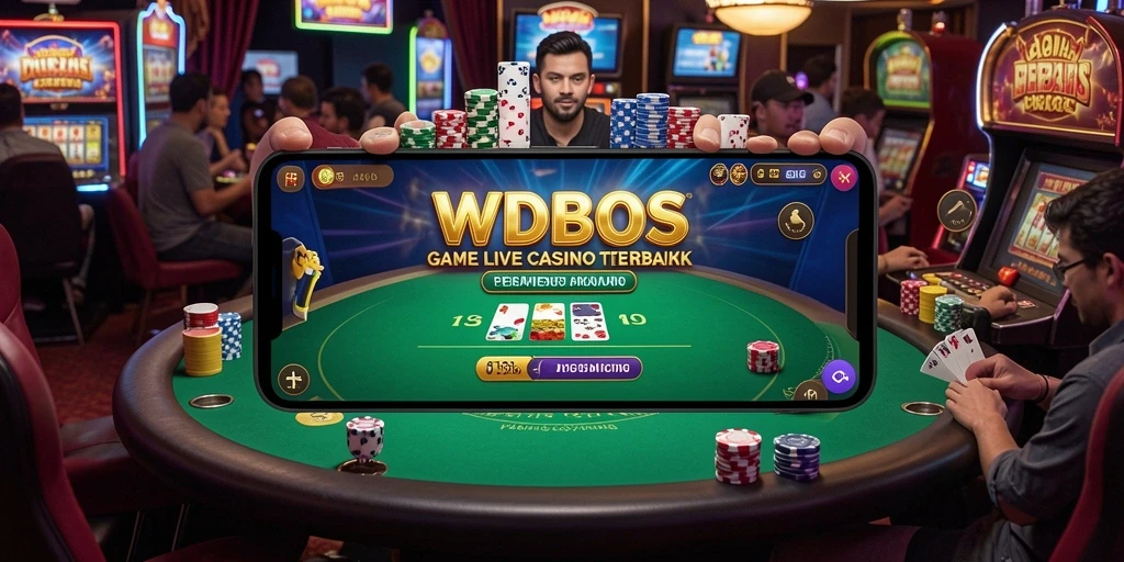 Tampilan antarmuka Live Casino WDBOS dengan dealer profesional dan permainan menarik.